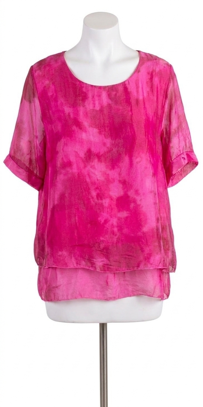 NEW GIGI MODA angel watercolor blouse in hot pink